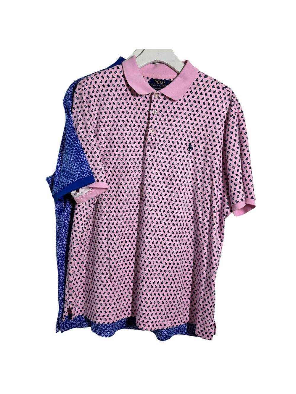 Polo Ralph Lauren‎ Lot 2 Classic Fit Polo Shirts Men L Pink Blue Golf Prep Sport